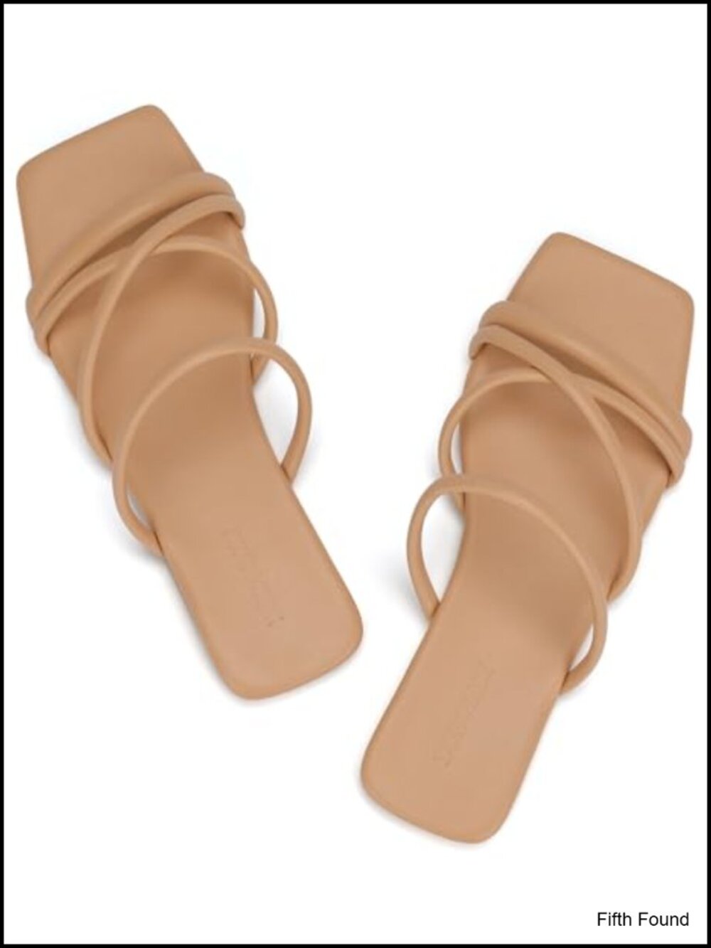 Strappy Square Toe Slide Sandals with Wide Width
